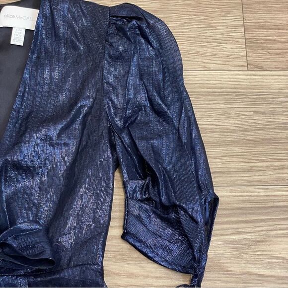 Alice McCall Blue Night Moves Metallic Cocktail Mini Dress - Picture 6 of 13